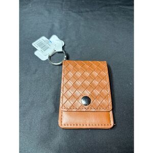 New Woven Keychain Card Holder Wallet - Brown